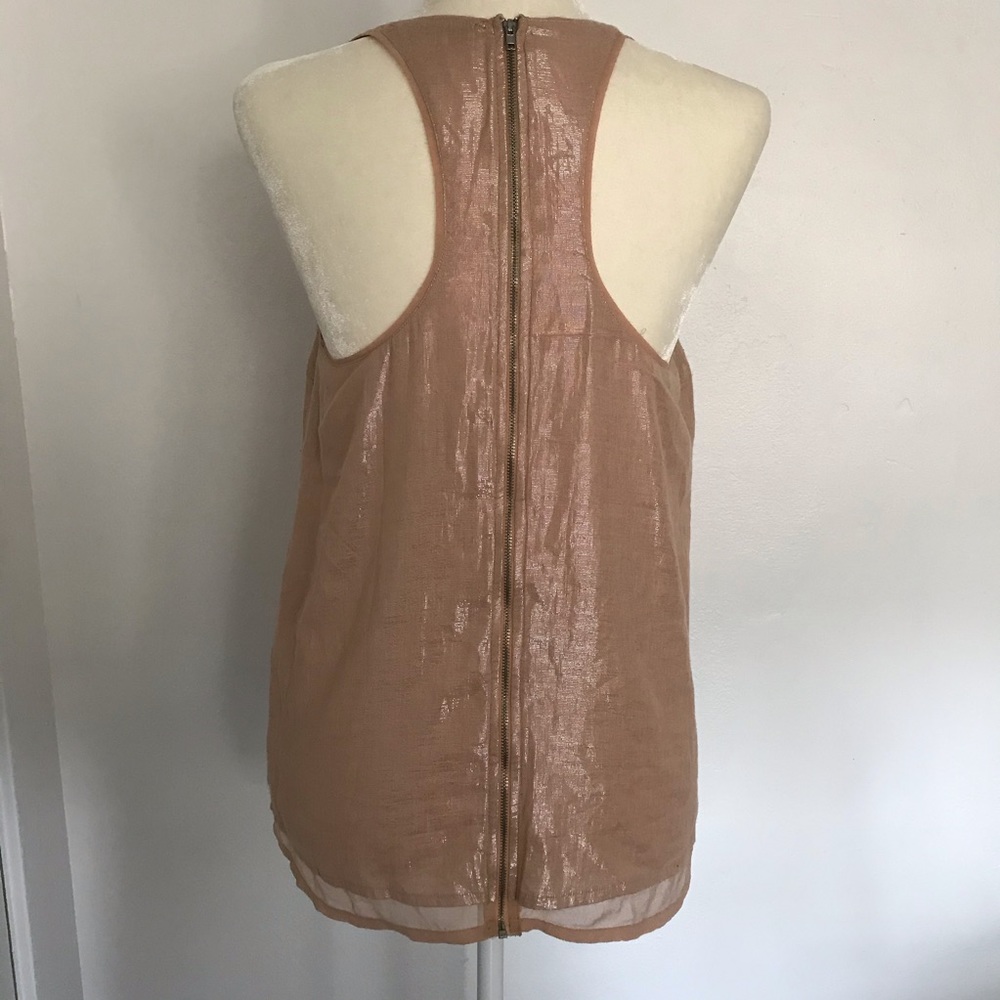 Zara Metallic Pink Racerback Top - Picture 3 of 10